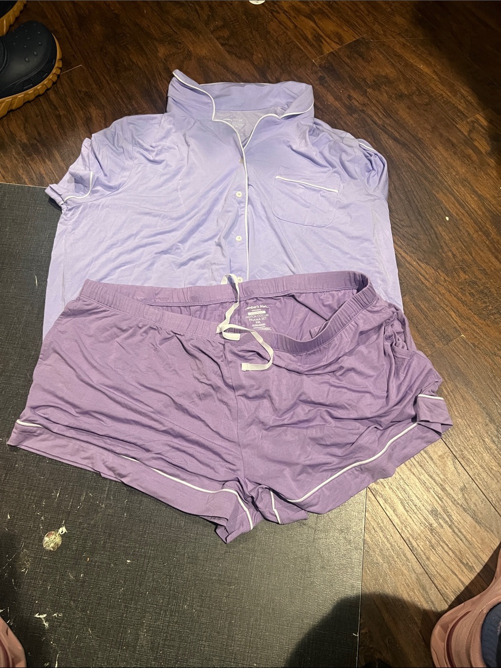 Womens members, Mark two-piece purple pajamas, Set shorts, two tone purple